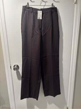 NWT H&M Women’s Dark Brown Pants polyester blend but look & feel more like linen